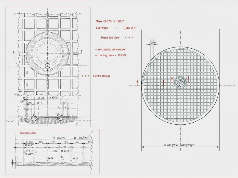 Bảng tra cứu kích thước nắp hố ga tiêu chuẩn 